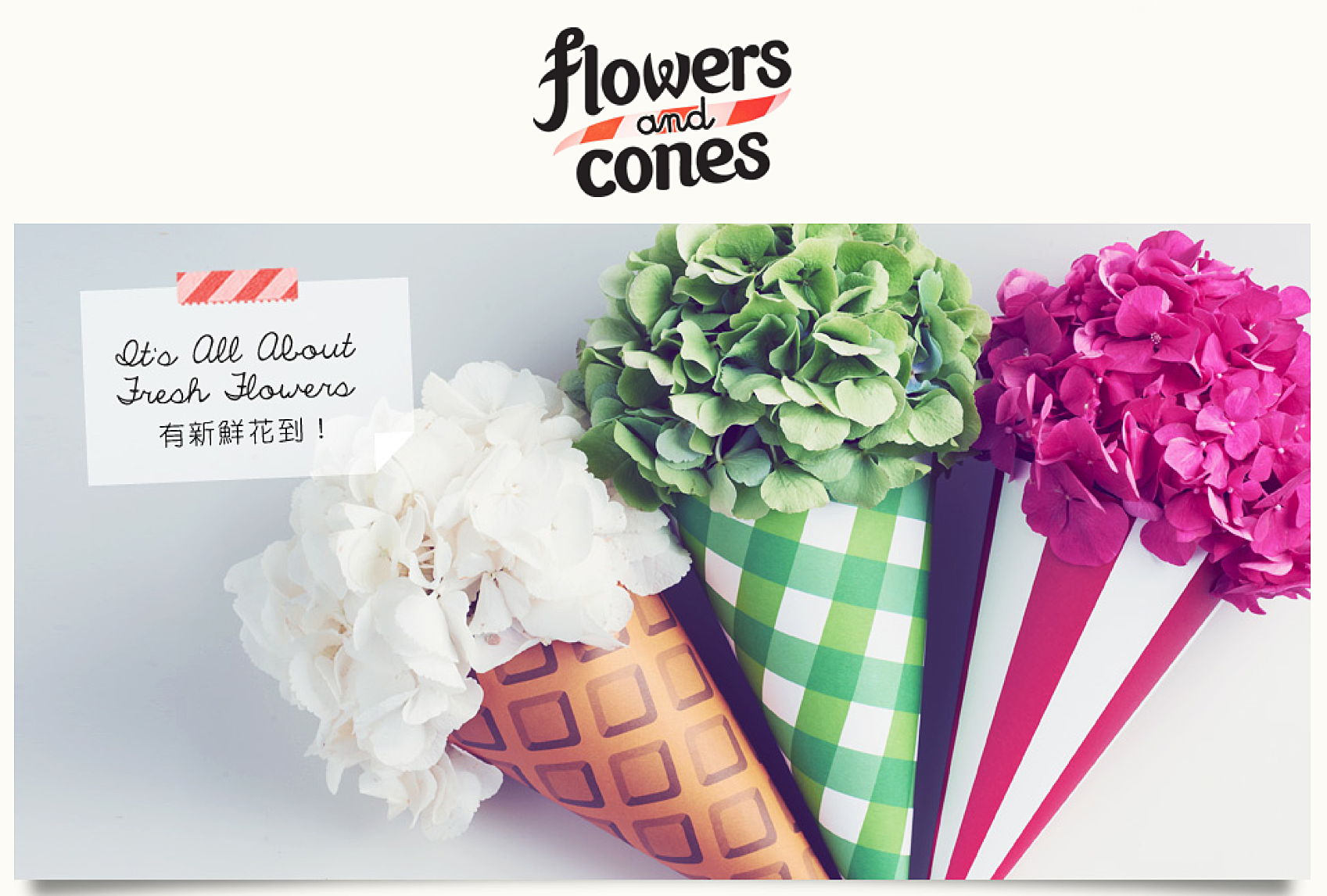 Flowers cones advertisement
